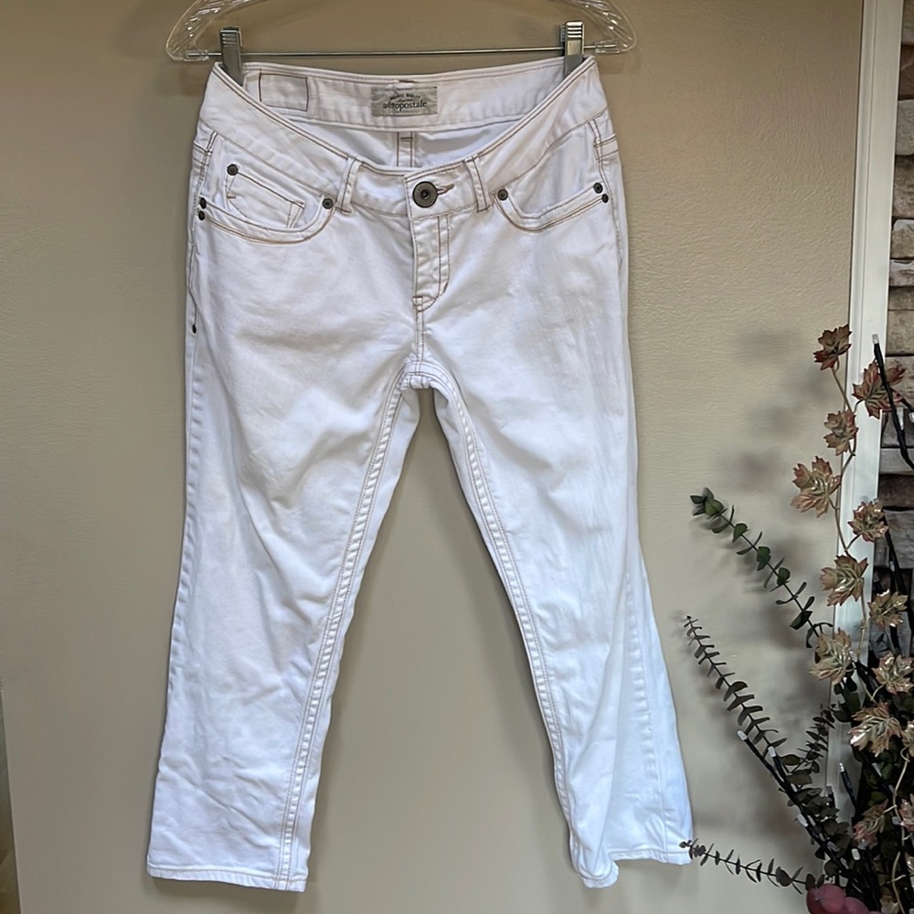 Aeropostale White Cropped Jeans, Women’s Size 5/6